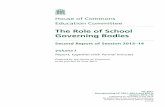 The Role of School Governing Bodies · Governing Bodies Second Report of ... The Committee is one of the department al select committees, ... Impact of the 2012 composition regulations