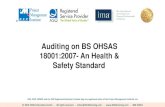 Auditing on BS OHSAS 18001:2007- An Health & Safety …3foldtraining.com/wp-content/uploads/2016/11/Auditing-on-OHSAS... · • OHSAS 18002 Guidelines for the implementation of OHSAS
