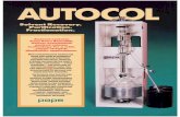 pope autocol - Distillation Equipment · ALUCOBOND CABINET (LEXAN HINGED DOOR NOT SHOWN) ... SAMPLE PURIFICATION TEMPERATURE 1300 ... 12 liters 9 liters 6 liters I hour 30 ml