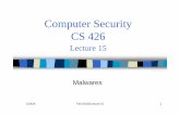 Computer Security CS 426 - Purdue University - Department ... · – Covert effect violates security policy ... phishing, spamming, cracking CS426 Fall 2010/Lecture 15 13. ... –