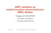 GINT samples as metal -insulator -semiconductor (MIS) diodes · 14/01/2008 GINT coll. Meeting 14/01/2008 A. Di Bartolomeo 1 GINT samples as metal -insulator -semiconductor (MIS) diodes
