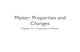 Matter: Properties and Changes - Norwell High School · Chapter 3: Matter - Properties and Changes ... Law of Definite Proportions - ... expressed as percent by mass.!