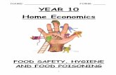 NAME: FORM: YEAR 10 Home Economics - … 10...important to wash them thoroughly with soap and warm water before cooking and after touching raw meat. Raw meat, including poultry, contains