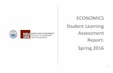 Report: Assessment Student Learning ECONOMICS · Spring 2016 Student Learning Assessment Report: ... ECO 450 selected question from final exam. ... from final exam, ECO 372 term
