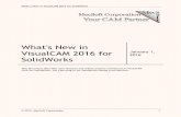 What's New in VisualCAM 2016 for SolidWorks · This document describes new features and enhancements introduced in VisualCAM ... well as to move a point on a surface/planar curves/pick