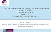 The Carbapenemase Producing Enterobacteriaceae (CPE ... · The Carbapenemase Producing Enterobacteriaceae (CPE) Epidemic Why it matters ? What it is ? What Can You Do About It ? Martin