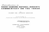RABBI SAMSON RAPHAEL HIRSCH'S … SAMSON RAPHAEL HIRSCH'S COMMENTARY ON THE TORAH by RABBI DR. JOSEPH BREUER VOLUME I From the Creation to the Death of A vrohom