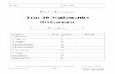 Year 10 Mathematics - Raynes Mathsraynesmath.weebly.com/uploads/2/5/0/5/25055400/2013_junior_exam... · Year 10 Mathematics 2013 Examination Time: ... Samantha’s baby sister goes