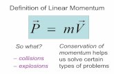 Definition of Linear Momentum - Physics and Astronomy …people.physics.tamu.edu/sokol/LinearMomentum.pdf · Definition of Linear Momentum ... laws of physics) –Conservation of