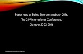 Paper read at Eating Disorders Alpbach 2016, The 24nd ... · paper read at eating disorders alpbach 2016, the 24nd international conference, october 20-22, 2016 . ... pixar movie