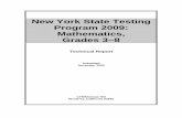 New York State Testing Program 2009: Mathematics, Grades … · New York State Testing Program 2009: Mathematics, ... TABLE H2. GRADE 4 MATHEMATICS 2009 SS FREQUENCY DISTRIBUTION,