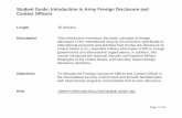 Student Guide: Introduction to Army Foreign Disclosure … · Student Guide: Introduction to Army Foreign Disclosure and Contact Officers Page 3 of 29 Introduction The purpose of