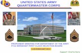 UNITED STATES ARMY QUARTERMASTER CORPS · UNITED STATES ARMY QUARTERMASTER CORPS PROPONENT BRIEFING FOR DEPARTMENT OF THE ARMY ... Chief, Instructor/Writer Observer/Controller Support