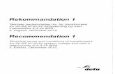 Rekommandation 1 - Dansk Energi · Rekommandation 1 Tekniske bestemmelser mv. for transformere ... Mærkeeffekt [MVAJ 6,3 ... 10 16 ... 25 Kortslutningsspænding[%] 8,5 10 3.8.