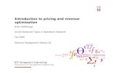 Introduction to pricing and revenue optimization · Introduction to pricing and revenue optimization •Pricing and revenue optimization is a process for managing and updating pricing