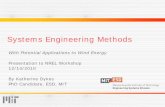 Systems Engineering Methods Engineering (Conceptual through ... Financial accounting and cost methods ... Systems Engineering Methods With Potential Applications to Wind Energy