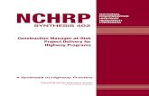 NCHRP Synthesis 402 – Construction Manager-at-Risk Project ... · Construction Manager-at-Risk Project Delivery for Highway Programs A Synthesis of Highway Practice NATIONAL COOPERATIVE