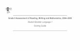 Student Booklet: Language 1 Scoring Guide - … · Grade 6 Assessment of Reading, Writing and Mathematics Student Booklet: Language 1 Scoring Guide 2