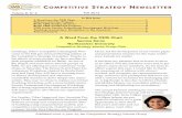 COMPETITIVE STRATEGY NEWSLETTER - Strategic … · COMPETITIVE STRATEGY NEWSLETTER Volume 8, No 2 Fall 2016 Published twice a year by the Competitive Strategy Interest Group Greetings,