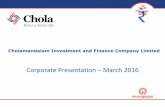 Colours - Cholamandalam Finance Presentation/Investor... · ... (India) Ltd., Ramco Cements Ltd., Taj GVK Hotels and Resorts Ltd. and is an expert member of National Stock Exchange