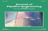Journal of Pipeline Engineering - Pipemag.com - Home Page - sample... · Pipeline Engineering incorporating The Journal of Pipeline Integrity SAMPLE COPY. Journal of Pipeline Engineering