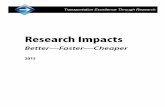 2015 Research Impacts: Better--Faster--Cheaper ... and Monitoring for Flexible Pavements 41 ... Design and Construction Guidelines for Strengthening Bridges Using Fiber Reinforced
