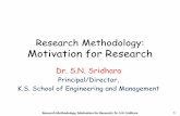 Research Methodology: Motivation for Research · Research Methodology: Motivation for Research; Dr. S.N. Sridhara 20 Types of Research . Begin with broad questions Narrow Down, Focus