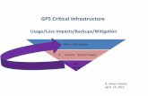 GPS Critical Infrastructure - Space Weather Prediction … · Critical Infrastructure GPS Dependencies Energy Plants GPS Supporting Power Grid Systems Power Grids Substations Wireless