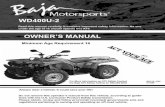OWNER'S MANUAL WD400U-2 - Baja Motorsports - Arctic · This ATV is guaranteed to be free of manufacturing defects in ... repair, provide replacement ... authorized ATV dealer or call