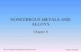 NONFERROUS METALS AND ALLOYS - Mechanical & … · •Usage of nonferrous metals and alloys has increased due to technology ... –Wrought alloys are known as Monel, Hastelloy, Inconel,
