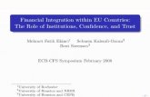 Financial Integration within EU Countries: The Role of ... · Financial Integration within EU Countries: The Role of Institutions, Con dence, and Trust Mehmet Fatih Ekinci1 Sebnem