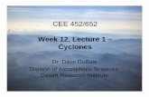 22 lecture CEE 452 - Web.nmsu.eduweb.nmsu.edu/~dwdubois/22_lecture_CEE452.pdf · Low efficiency cyclone 2-4 inches of water (500 – 1000 Pa) Medium efficiency cyclone 4-8 inches