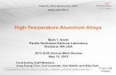 High-Temperature Aluminum Alloys · High-Temperature Aluminum Alloys Project No. 18518, Agreement No. 24034 pm044_smith_2012_0 Mark T. Smith Pacific Northwest National Laboratory