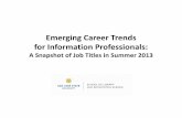 Emerging Career for Information Professionals - SJSU · In this section of ... Integrated library ... In this section of our report, we explore “emerging” jobs for information