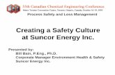 Creating a Safety Culture at Suncor Energy Inc. 2005... · Process Safety and Loss Management Creating a Safety Culture at Suncor Energy Inc. ... DuPont’s Future State Visioning