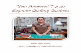 Your Answered Top 20 Beginner Quilting Questions · From where should I get a Sewing Machine? Get your very own sewing machine--When considering getting a sewing machine to begin