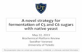 A novel strategy for fermentation of C5 and C6 sugars … novel strategy for fermentation of C5 and C6 sugars with native yeast May 22, 2013 Biochemical Platform Review Sasidhar Varanasi