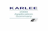 KARLEE Application Summarypatapsco.nist.gov/.../KARLEE_Application_Summary.pdfKARLEE 2000 Application Summary 1 Organizational Overview KARLEE is a contract manufacturer of precision