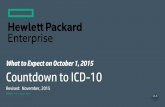 What to Expect on October 1, 2015 Countdown to ICD-10 · Countdown to ICD-10 Revised: November, 2015 PR0022 V1.3 11.01.2015. ... Dorothy Pizzarelli dorothy.pizzarelli@hpe.com 401-784-8012