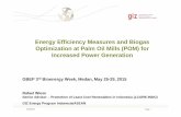 Energy Efficiency Measures and Biogas Optimization at … · Energy Efficiency Measures and Biogas Optimization at Palm Oil Mills (POM) for Increased Power Generation GBEP 3 rd Bioenergy