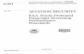RCED-87-182 Aviation Security: FAA Needs Preboard ... · FAA Needs Preboard Passenger Screening Performance Standards (j39545 GAO/RCED-W-182 . B-226662