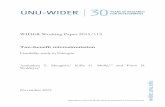 WIDER Working Paper 2015/115 · WIDER Working Paper 2015/115 Tax ... as its first research and training centre and started work in Helsinki, ... Revenues under Proclamation No. 587/2008.