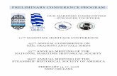 PRELIMINARY CONFERENCE PROGRAM - Sea History · preliminary conference program our maritime communities —stronger together 11th maritime heritage conference 45th annual conference