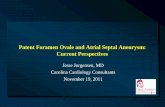 Patent Foramen Ovale and Atrial Septal Aneurysm: … Care Services/Jorgensen.pdfPatent Foramen Ovale and Atrial Septal Aneurysm: Current Perspectives Jesse Jorgensen, MD Carolina Cardiology