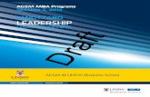 AGSM MBA Programs SESSION 3, 2015 · AGSM MBA Programs . SESSION 3, 2015. MNGT7480. LEADERSHIP. COURSE OVERVIEW. Draft . Draft. We welcome ideas to improve these …