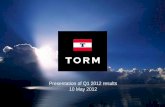 Presentation of Q1 2012 results 10 May 2012 - Home | Torm · Presentation of Q1 2012 results ... Cost program office in place and the identified initiatives under implementation ...