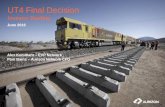 UT4 Final Decision - Aurizon/media/aurizon/files/investors... · UT4 Final Decision Investor Briefing ... officers, employees, agents, contractors, advisers and any other ... ›