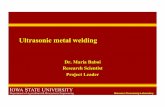 Ultrasonic metal welding - David Grewelldgrewell.public.iastate.edu/.../bioplastics/ultrasonic_welding.pdf · Ultrasonic metal welding Dr. Maria Baboi ... Evaluation of zinc buffer