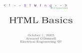 Minicourses HTML Basics - University of Pennsylvaniaarmand/download/HTML-101.pdfalign=”left”, “right”, or “center” to align the paragraph text in the browser's window.