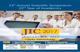 JIC 2017 Final Program - jicindia.org · one meeting you cannot miss. ... 8:30 AM Introduction to JIC 2017 ... Dr. Nalin Gheewala, Prof. Martin Rothman, Dr. Urmil Shah, ...